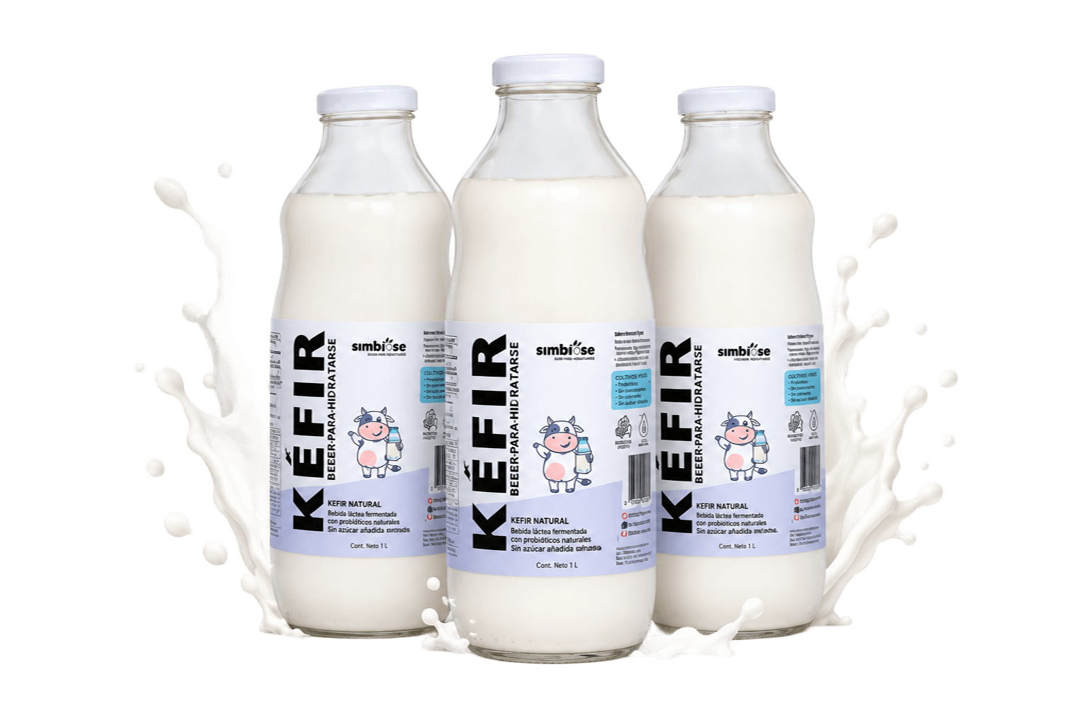 Pack 3 Kéfir de leche de vaca 1L